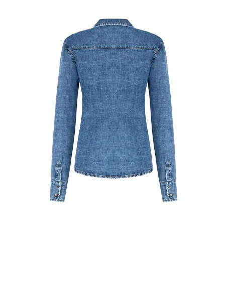 Chemise large en denim avec poches Rinascimento