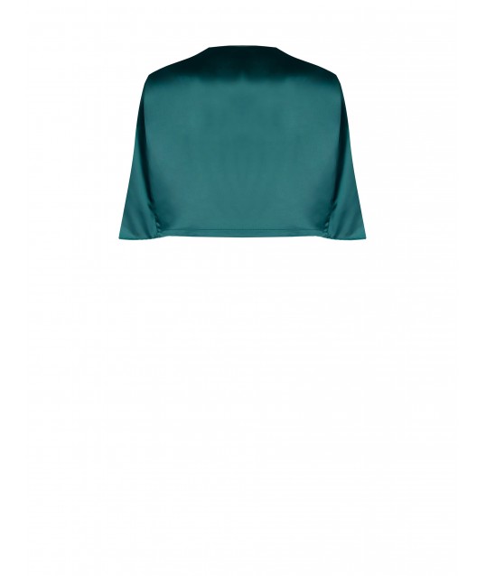Satin Bolero Shrug With Open Sleeves Effect Mantle Rinascimento