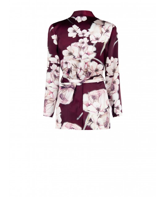 Veste kimono en satin avec ceinture coordonnée et épaulettes Rinascimento