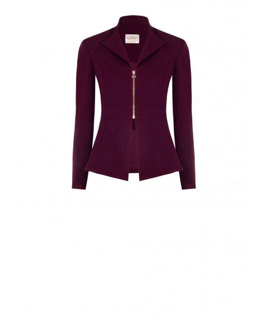 Giacca Blazer Sfiancata In Scuba Crepe Con Zip Logo Rinascimento