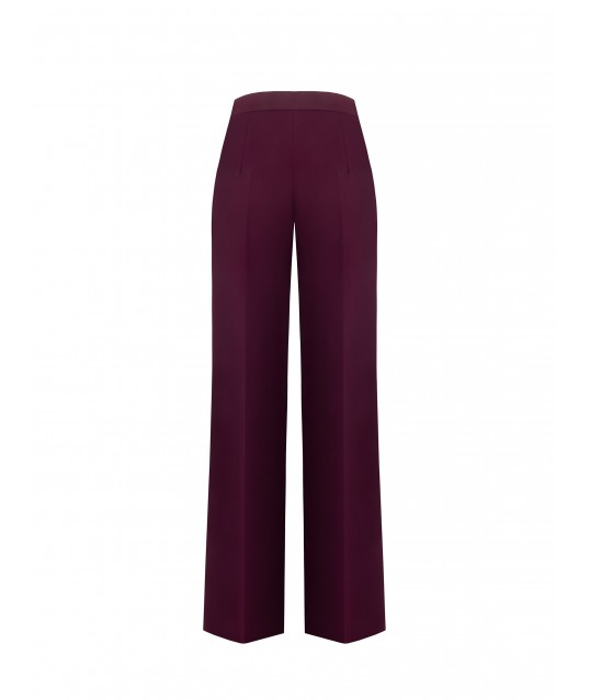 Pantalon de palais en tissu bi-stretch avec ceinture en satin Rinascimento