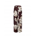 Flower Satin Palazzo Trousers with Pleats Rinascimento