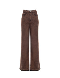 Straight Jeans With Torn Hem Rinascimento