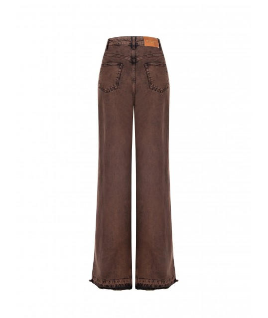 Jeans Dritti Con Orlo Strappato Rinascimento