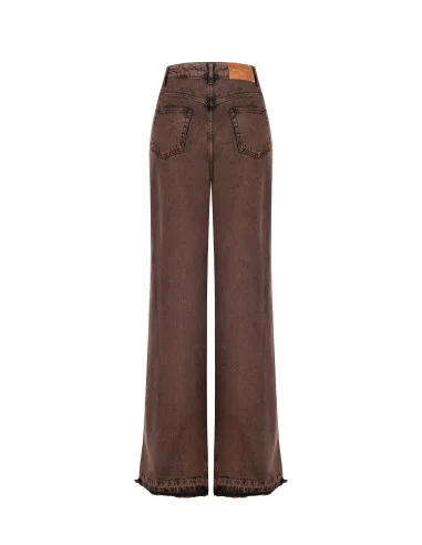 Straight Jeans With Torn Hem Rinascimento
