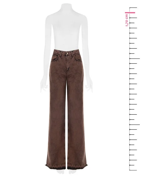 Jeans Dritti Con Orlo Strappato Rinascimento