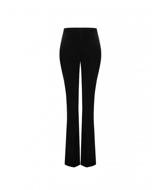 Technical fabric bell-bottom trousers with side zip Rinascimento