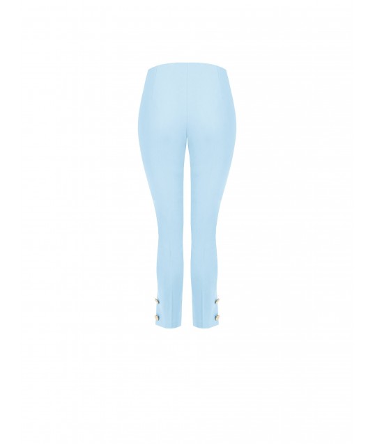 Pantaloni A Sigaretta In Tessuto Tecnico Con Bottoni Alle Caviglie Rinascimento