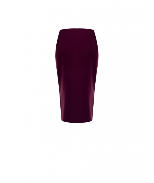 Technical Fabric Pencil Skirt With Slit And Side Zip Rinascimento