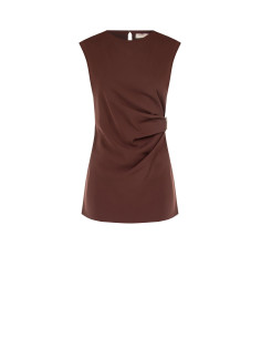 Asymmetrical Long Top In Fluid Fabric Curled On One Side Rinascimento
