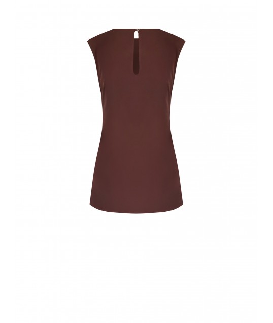 Asymmetrical Long Top In Fluid Fabric Curled On One Side Rinascimento