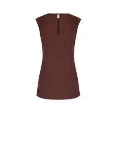 Asymmetrical Long Top In Fluid Fabric Curled On One Side Rinascimento 2