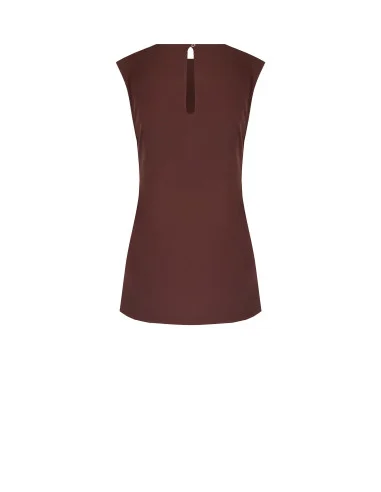 Asymmetrical Long Top In Fluid Fabric Curled On One Side Rinascimento