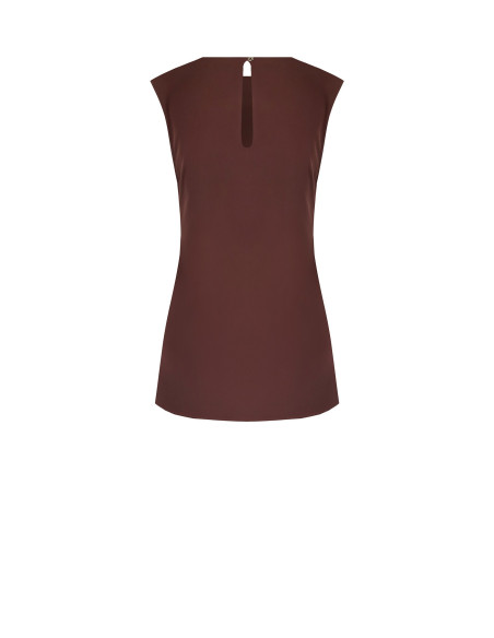Asymmetrical Long Top In Fluid Fabric Curled On One Side Rinascimento