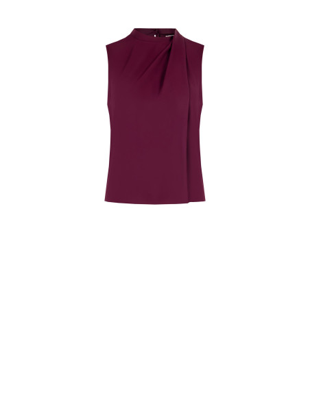 Top plissé en satin fluide avec drapé Rinascimento