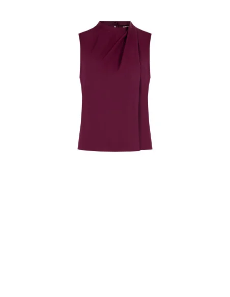 Top plissé en satin fluide avec drapé Rinascimento