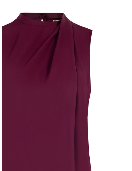 Top plissé en satin fluide avec drapé Rinascimento