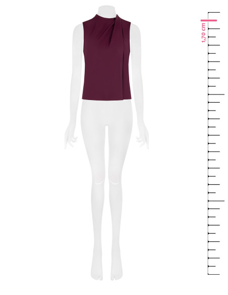 Fluid Satin Pleated Top With Draping Rinascimento