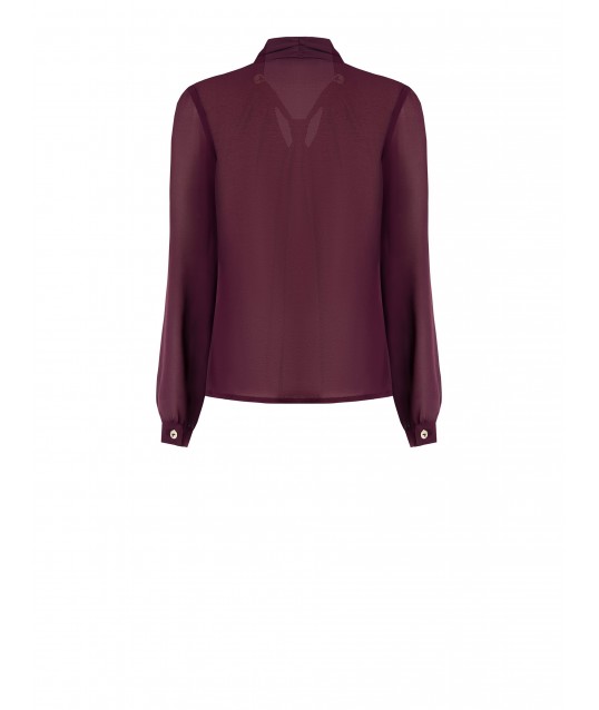 Wide Georgette Blouse With Tie And Jewel Detail Rinascimento