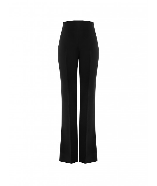High Waisted Flared Trousers In Technical Fabric Rinascimento