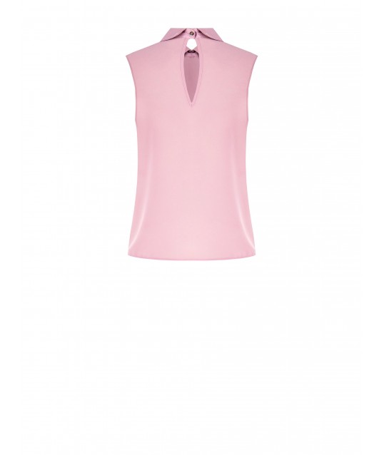 Wide Pleated Georgette Blouse With Tie Rinascimento