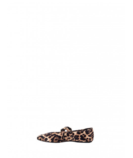 Chaussures de ballet en satin tacheté avec sangle croisée Rinascimento