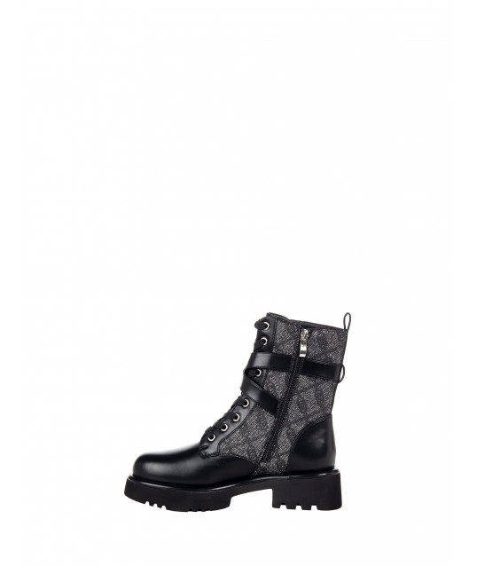 Bottines à lacets avec paillettes et logo Rinascimento