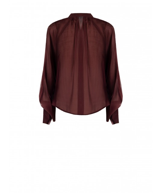 Camicia Fluida In Tessuto Leggero Semitrasparente Con Maxi Maniche Rinascimento