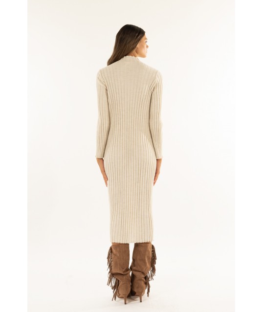 Kontatto long polo neck dress