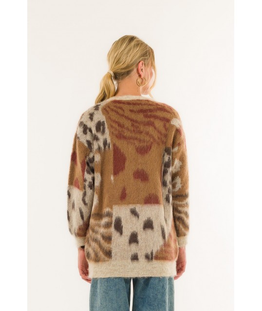 Cardigan Jacquard Kontatto