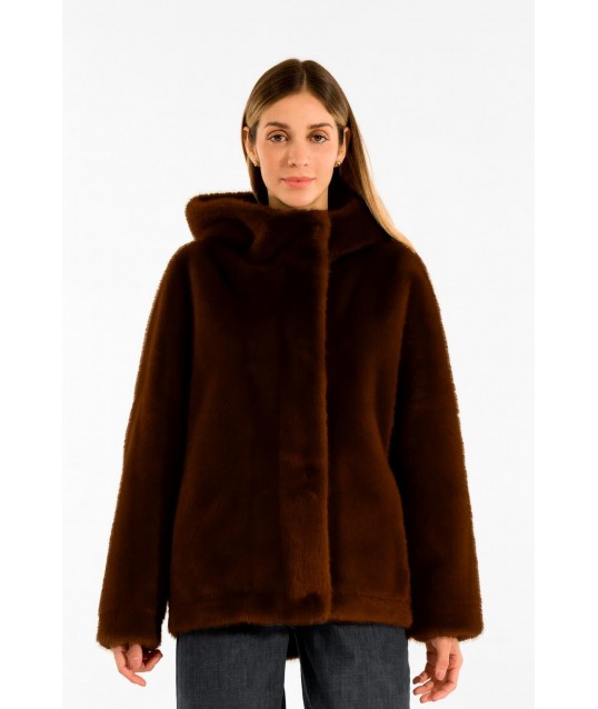 Pelliccia Kimono Over Cappuccio Kontatto