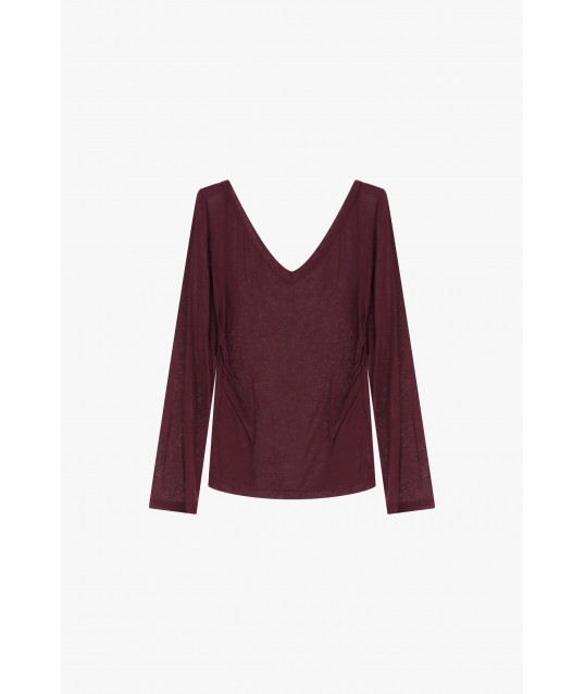 Long-sleeved T-Shirt Deep Neck And Dixie Curls