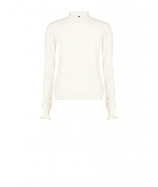 Jumper With Ruffles Covered In Small Sequins Rinascimento
