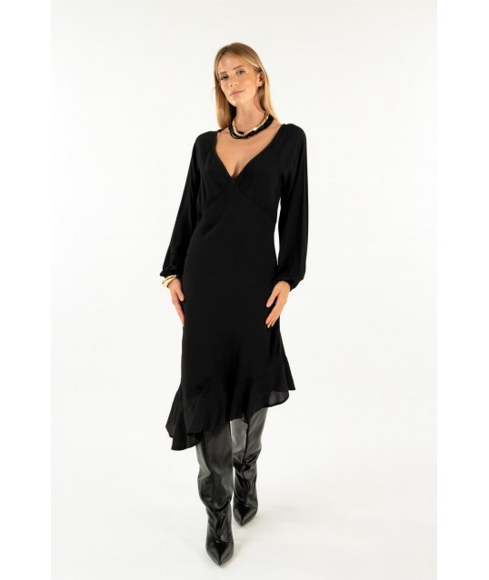 Kontatto - Robe asymétrique à col en V