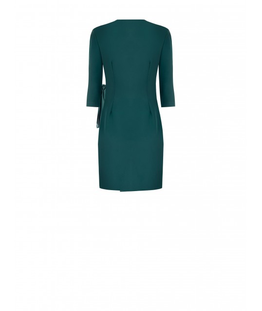 Fluid Fabric Short Wallet Dress With Straps And V-neck Rinascimento