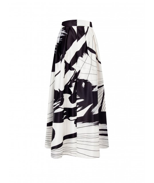 Jupe longue en satin Duchesse avec poches Rinascimento