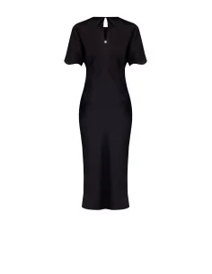 Long Satin Dress with Gathering on One Side Rinascimento 2