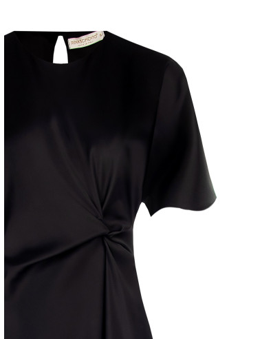 Rinascimento - Robe longue en satin bouclé sur un côté - Vestiti Fi...