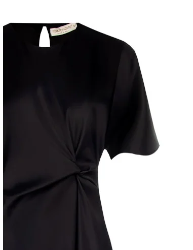 Robe longue en satin froncé sur un côté Rinascimento