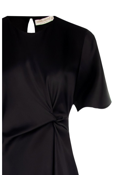Rinascimento - Robe longue en satin bouclé sur un côté - Vestiti Fi...