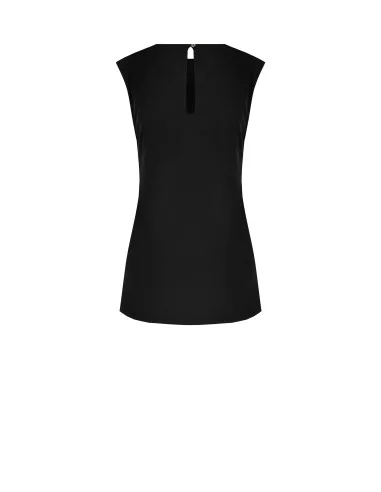 Long Asymmetrical Top in Fluid Fabric with Gathering on One Side Rinascimento