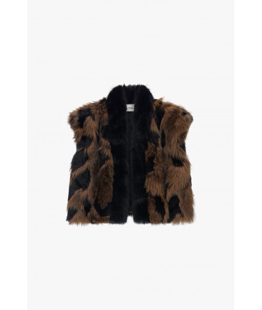 Eco-Fur Sleeveless Animal Effect Long Regular Dixie