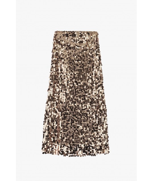 Gonna Midi Con Paillettes Applicate All-Over Dixie