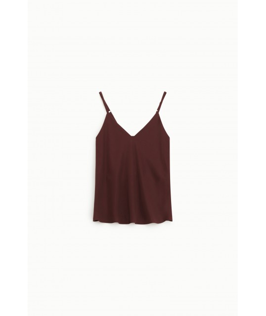 Dixie Straight V-neck Top with Thin Straps (Top droit à col en V et fines bretelles)