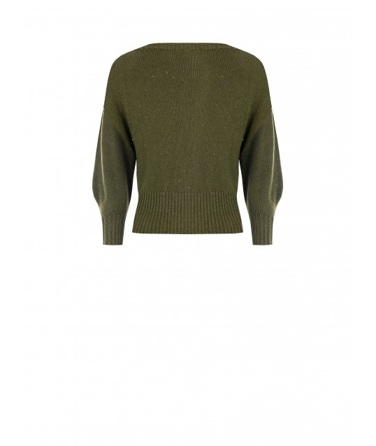 Maglione Con Micro Paillettes E Maniche A 3/4 Rinascimento