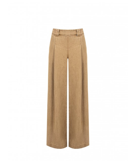 Pantalon en denim Palace avec poches plissées et dos élastiqué