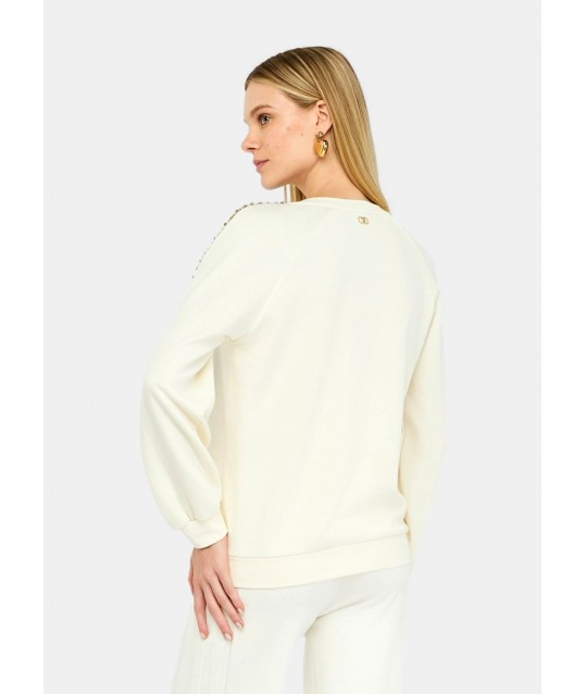 Sweatshirt With Rhinestones Liu Jo