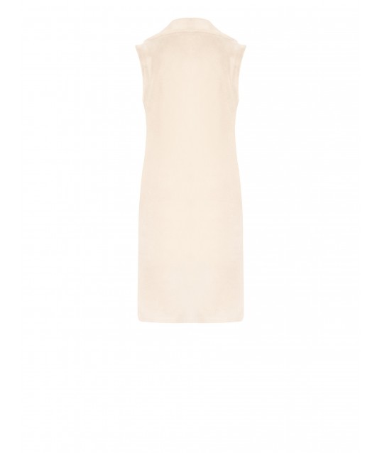 Rinascimento Long Sleeveless And Suede Reversible Synthetic Fur Coat