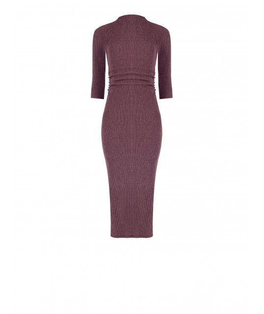 Rinascimento Embossed Ribbed Fabric Sheath Dress