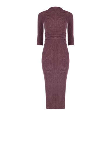 Rinascimento Embossed Ribbed Fabric Sheath Dress